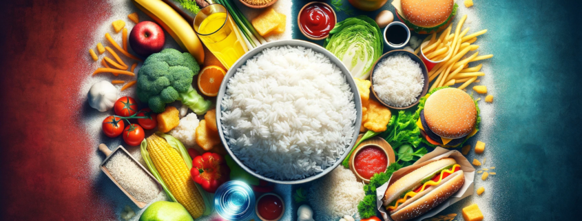 مقایسه برنج با سایر غذاها
